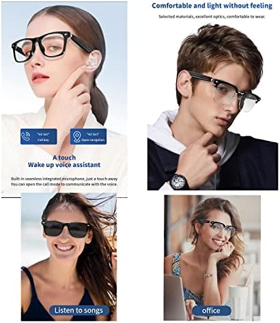 IVY TWS Smart Bluetooth Audio Glasses - Blue Light Blocking & Sunglasses Lens kits for Office Outdoor Sports Drive - Smart Glasses for Men & Women - Black Frame - Image 5